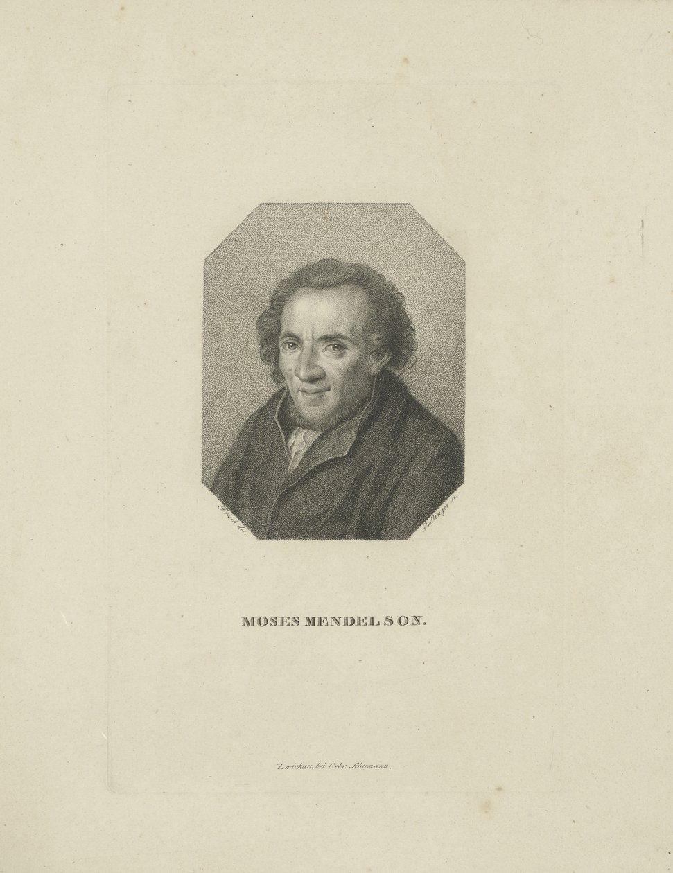 Porträt von Moses Mendelssohn von Friedrich Wilhelm Bollinger