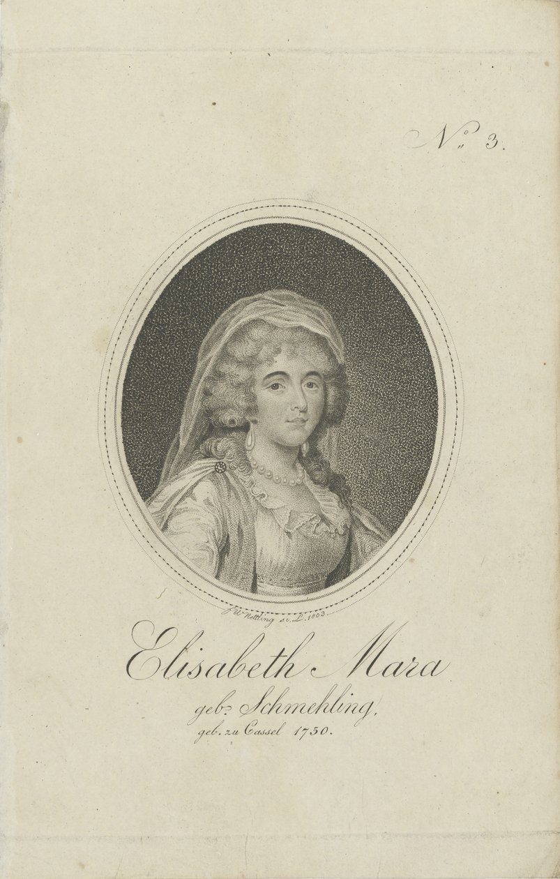 Gertrud Elisabeth Mara, geb. Schmeling 1749-1833, 1803 von Friedrich Wilhelm Nettling