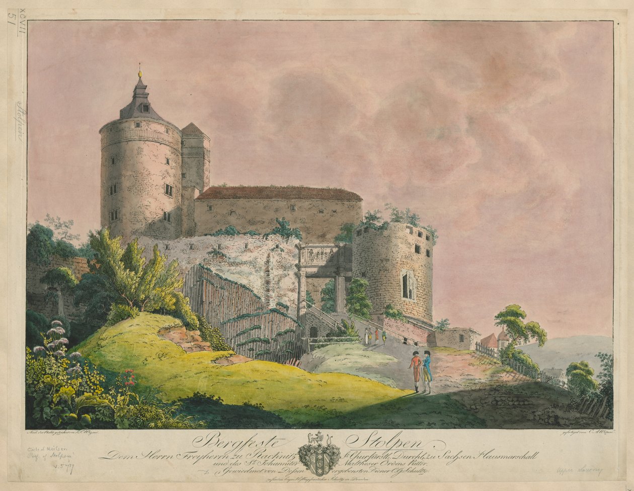 Bergfeste Stolpen, ca. 1800 von Friedrich or Johann Friedrich Wizani