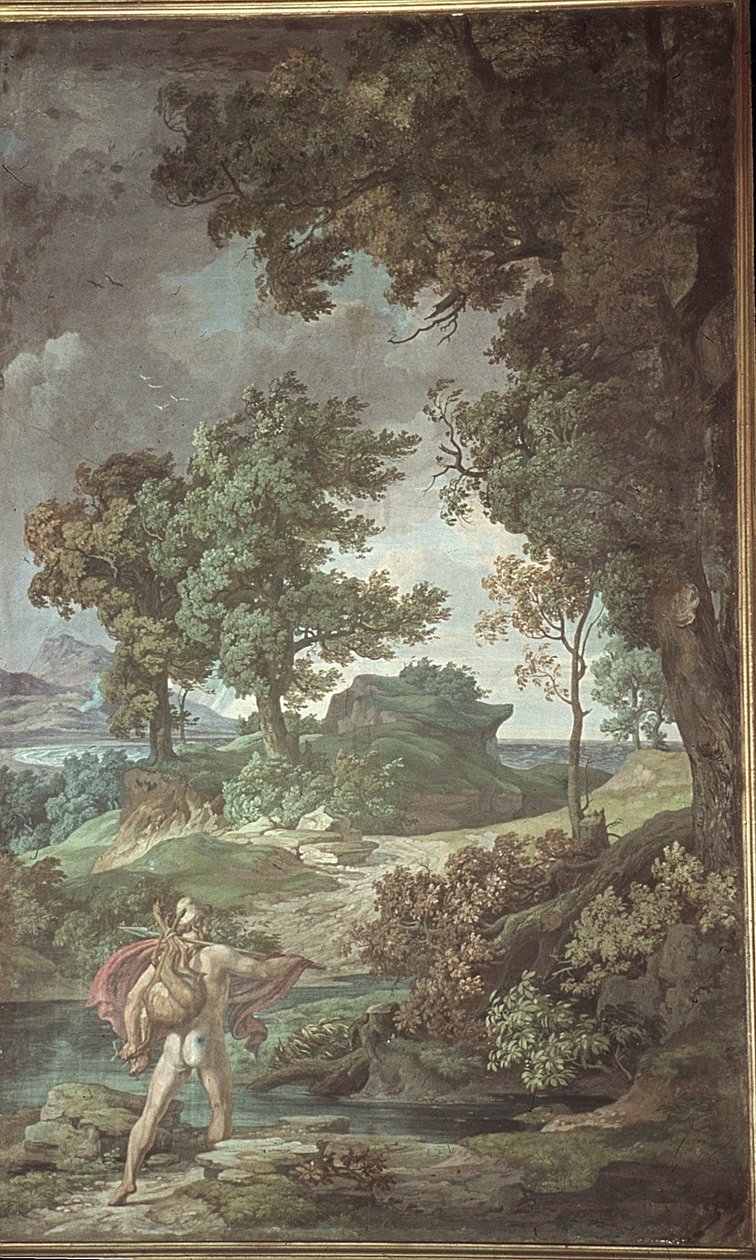Rückkehr des Odysseus von der Jagd, Szenen aus der Odyssee von Friedrich the Elder Preller