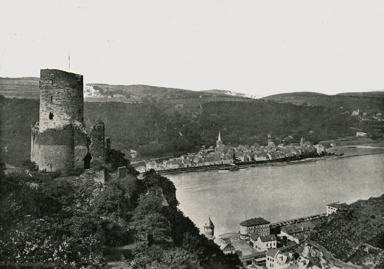 Die Katz mit Blick auf den Rhein, St Goarshausen, Deutschland von Frith and Co