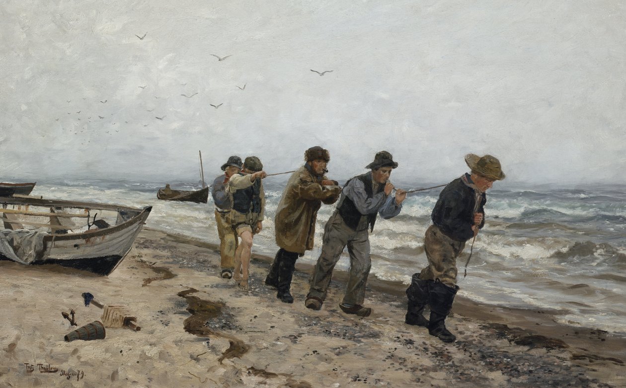 Heimkehrende Fischer, Skagen von Fritz Thaulow