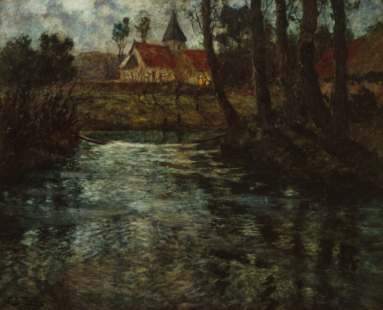 Flussabschnitt aus der Normandie, ca. 1895 von Fritz Thaulow
