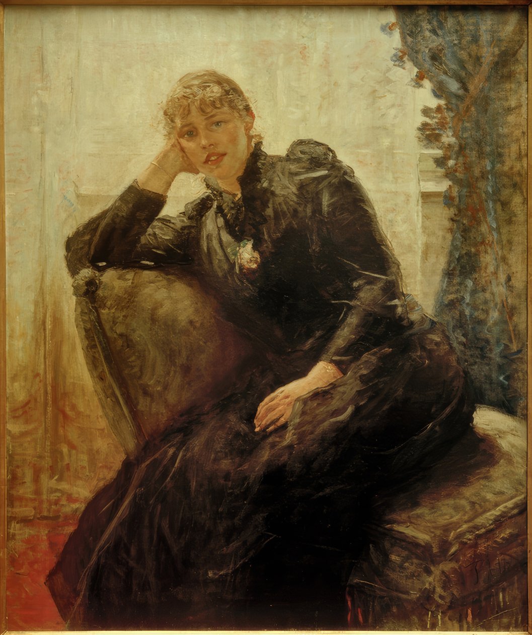 Damenbildnis (Porträt Therese Karl) von Fritz von Uhde