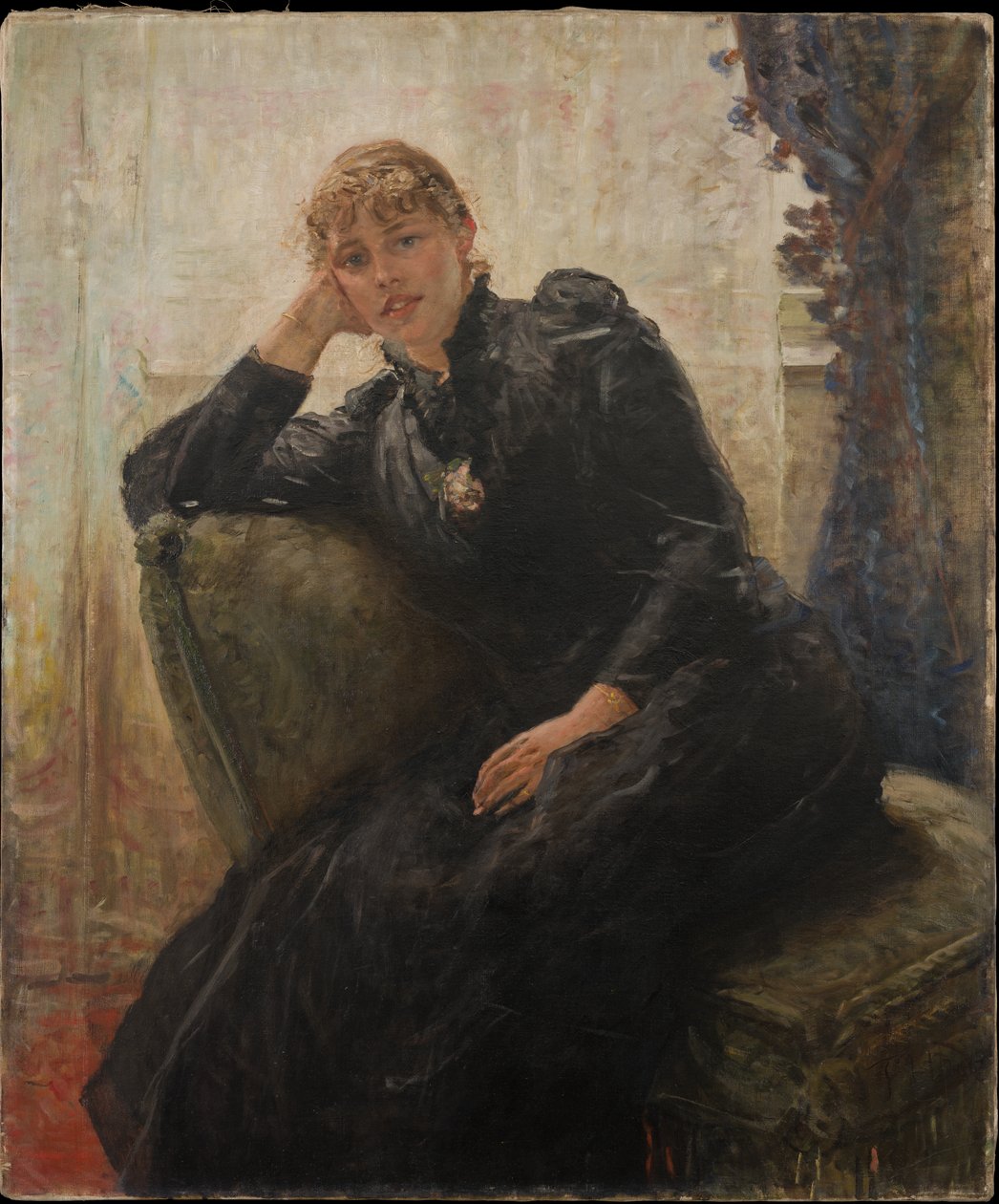 Porträt einer Dame (Porträt von Therese Karl) von Fritz von Uhde