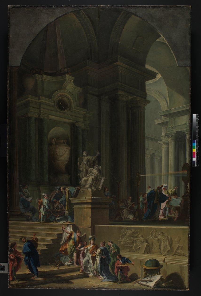 Ein allegorisches Denkmal für Sir Isaac Newton (1642-1727) ca. 1727-29 von G. B. and Valeriani D. and G. Pittoni