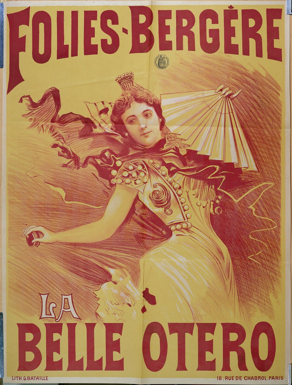 Plakat, das La Belle Otero im Folies-Bergère bewirbt, 1894 von G. Bataille