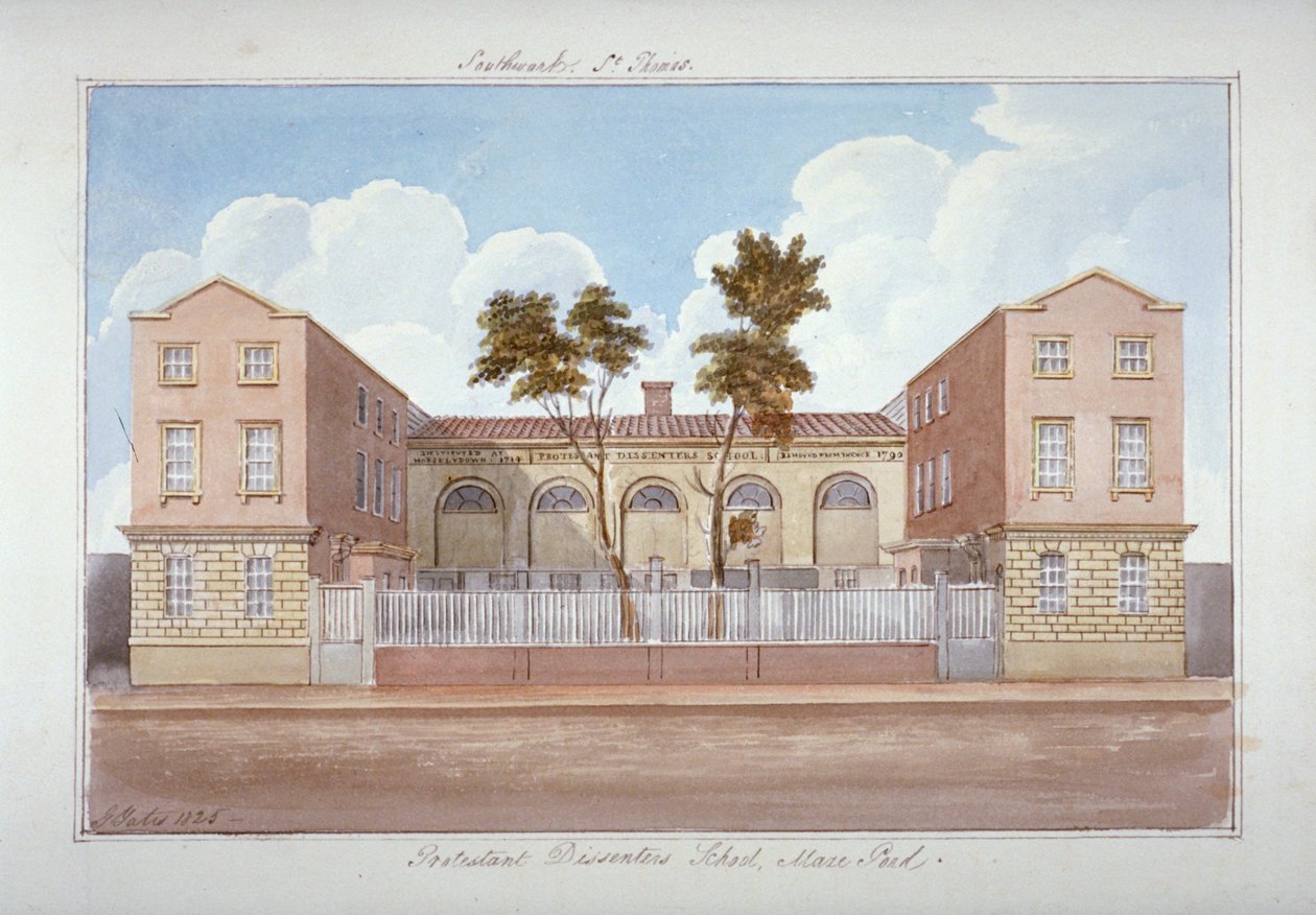 Die Schule der protestantischen Dissenter, Maze Pond, Bermondsey, London, 1825 von G Yates