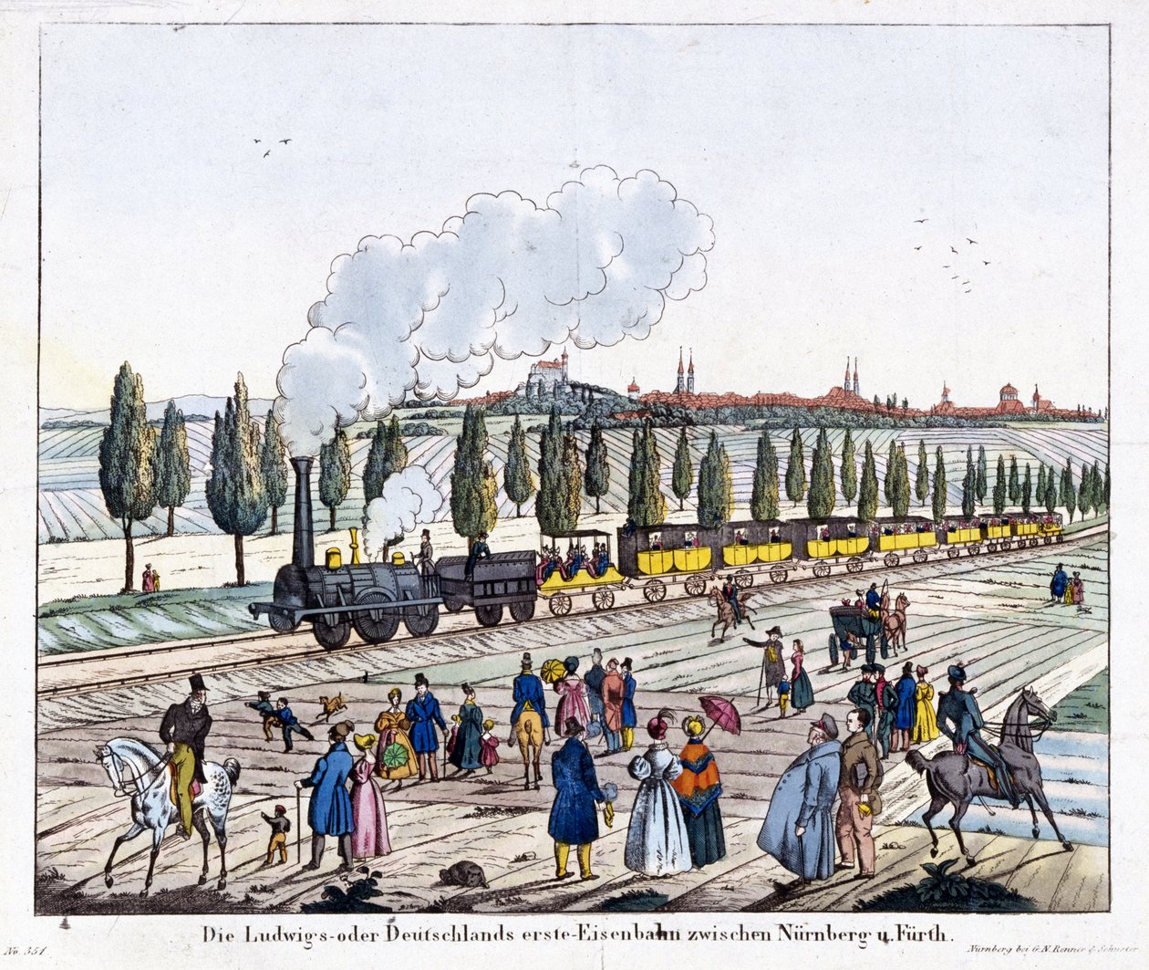 Eröffnung der Nürnberg-Fürth Eisenbahn, 7. Dezember 1835 von G. after Renner