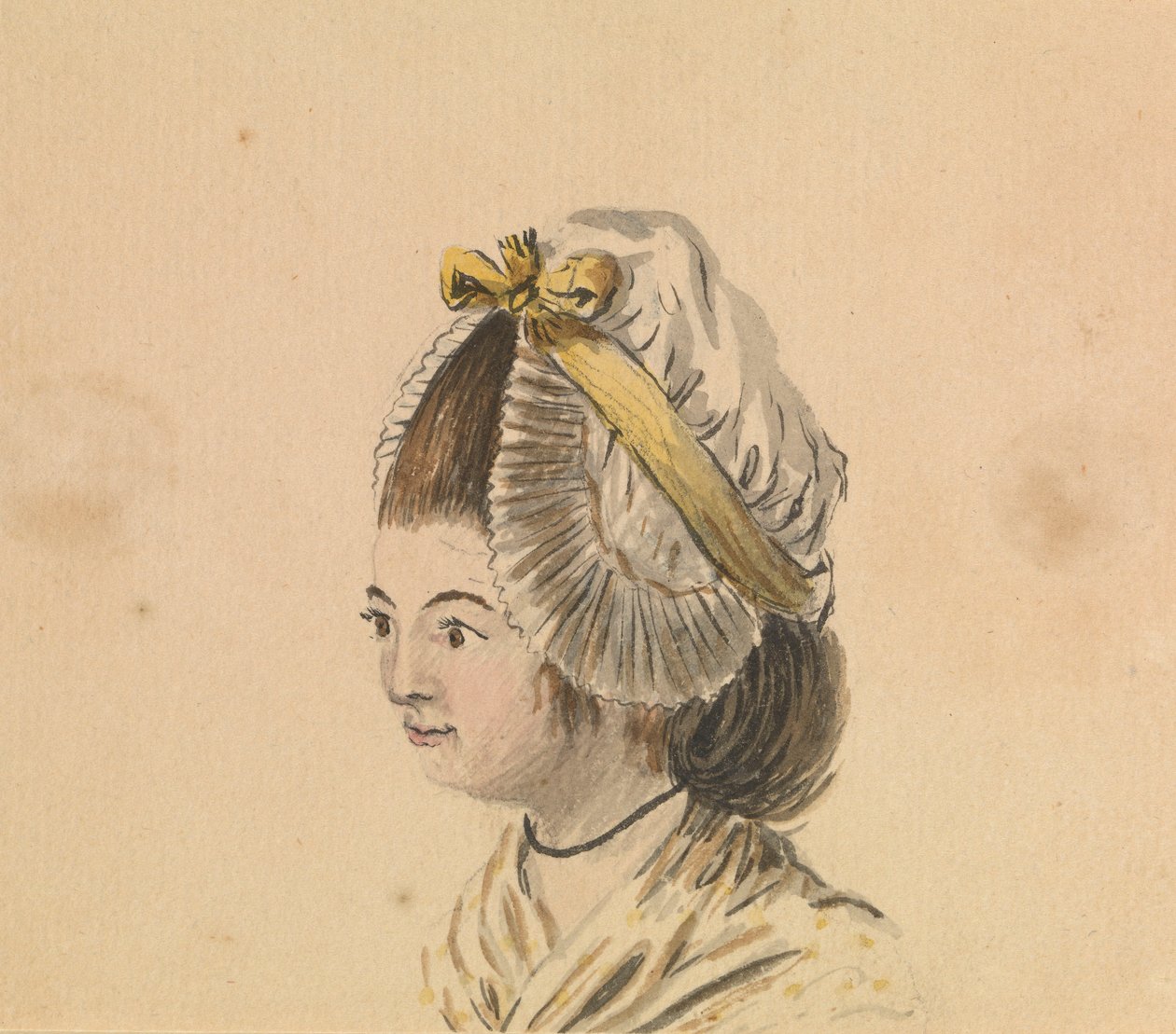 Kopf einer Frau in einer Rüschenhaube, ca. 1774 von Gabriel Bray