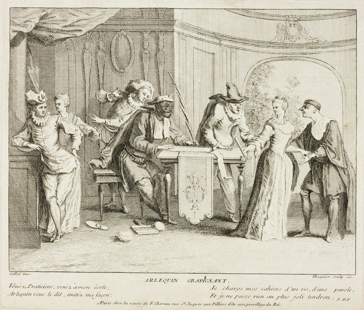 Tafel aus Livre de Scènes Comiques von Gabriel Huquier