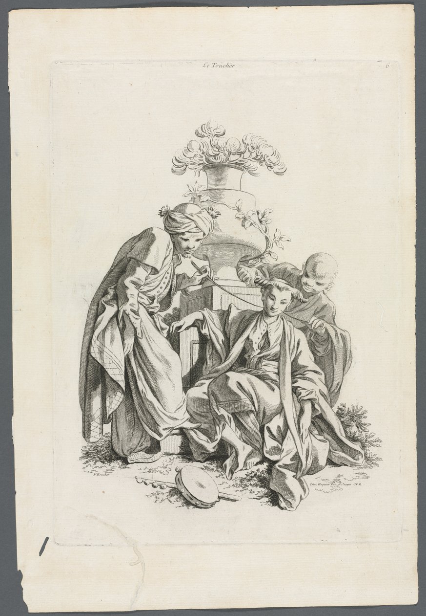 Die Sinne: Berührung nach Boucher, 1700er Jahre von Gabriel Huquier