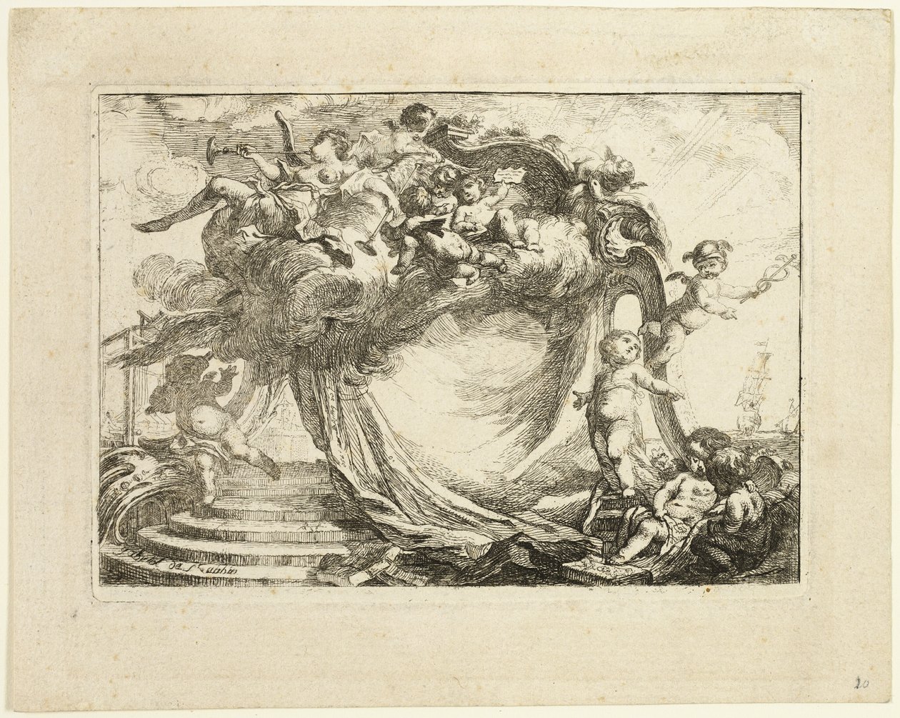 Vignette für eine Adresse von Gabriel Jacques de Saint Aubin