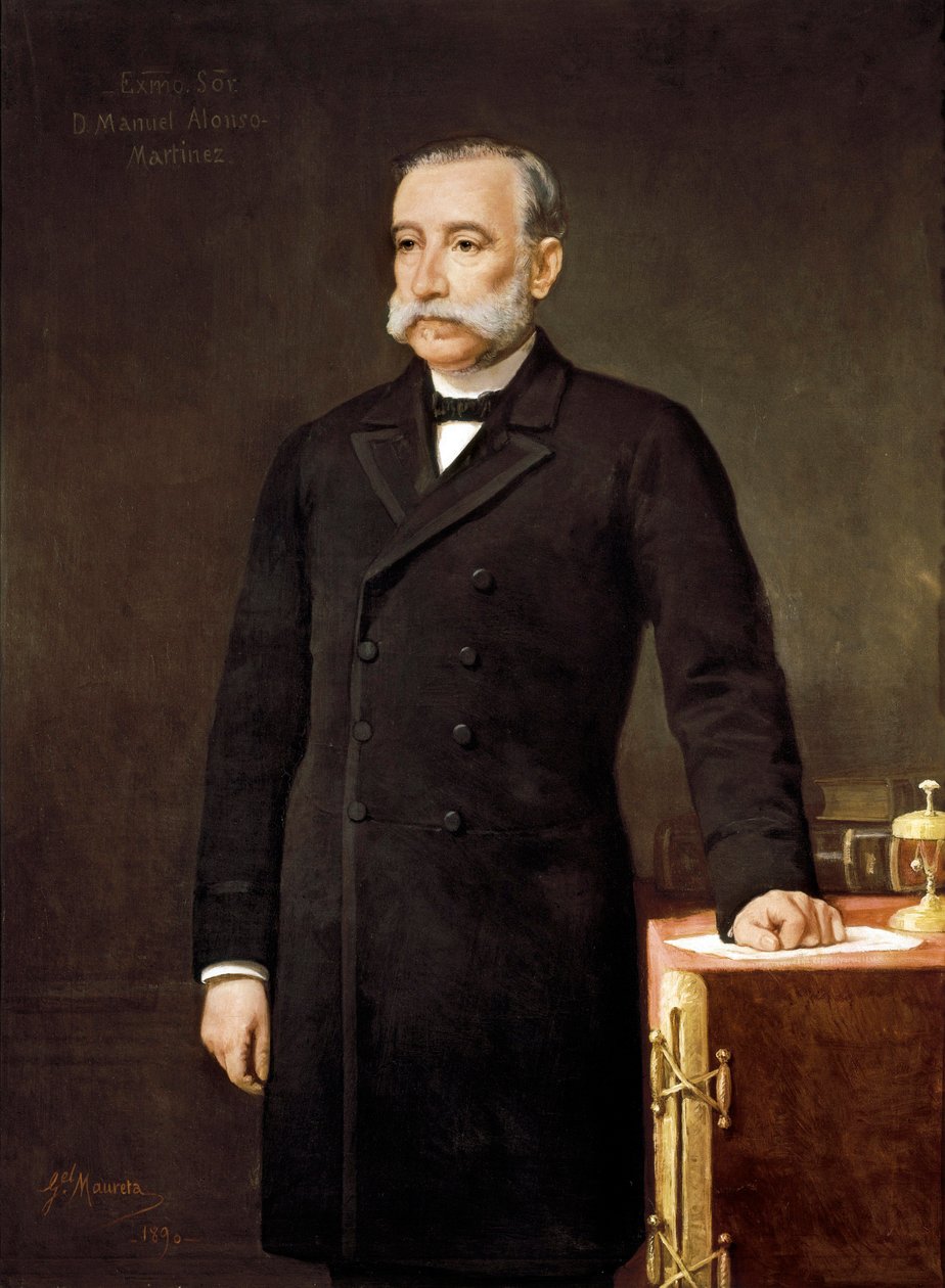 Porträt von Manuel Alonso Martinez (1827-1891), spanischer Anwalt und Politiker, Mitglied der Liberalen Union von Gabriel Maureta Aracil