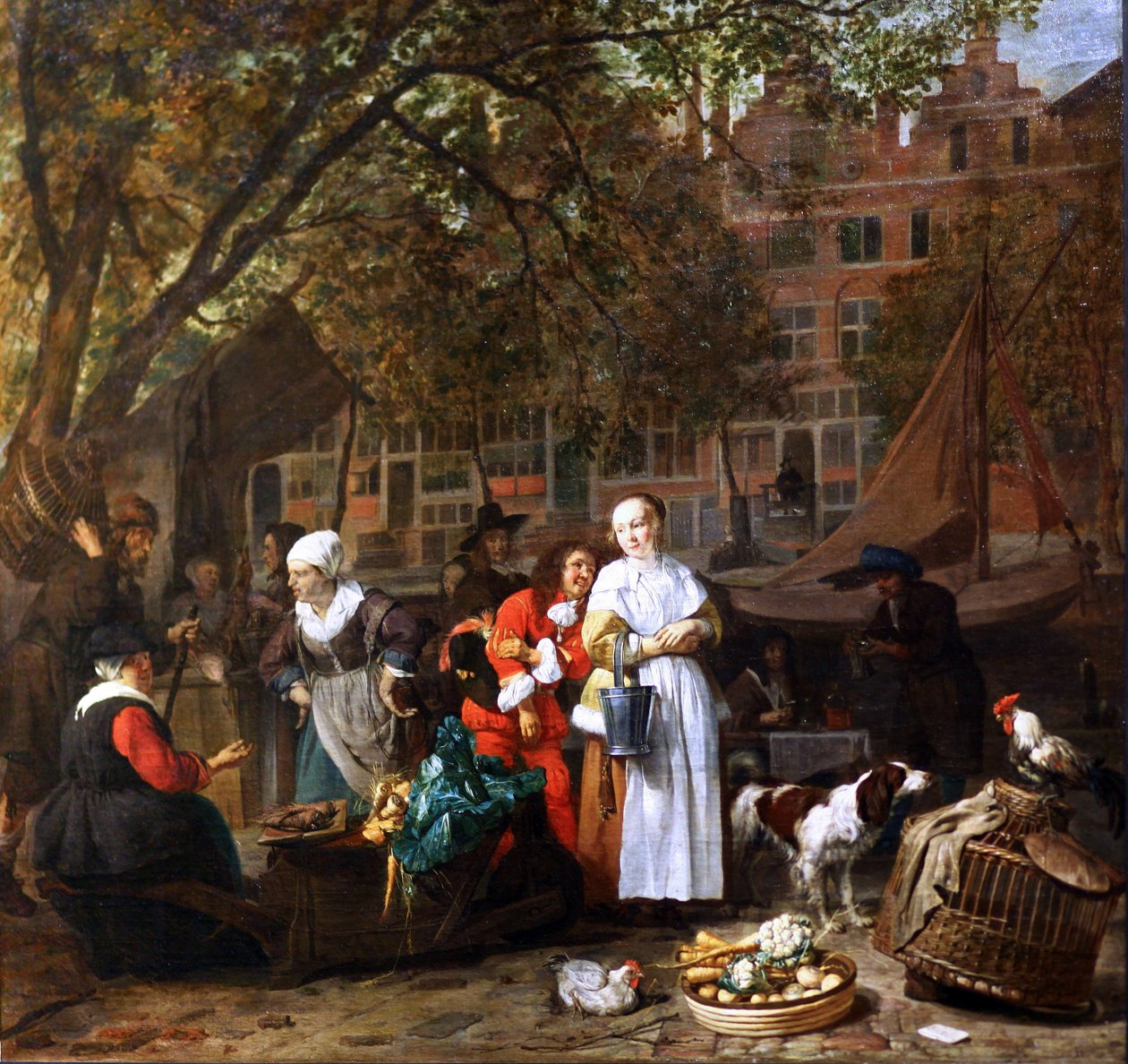 Der Gemüsemarkt in Amsterdam von Gabriel Metsu