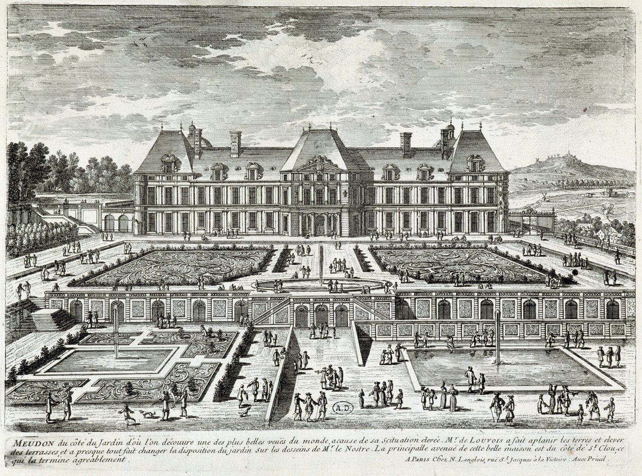 Ansicht des Schlosses von Meudon - von Perelle, Ende des 17. Jahrhunderts von Gabriel Perelle