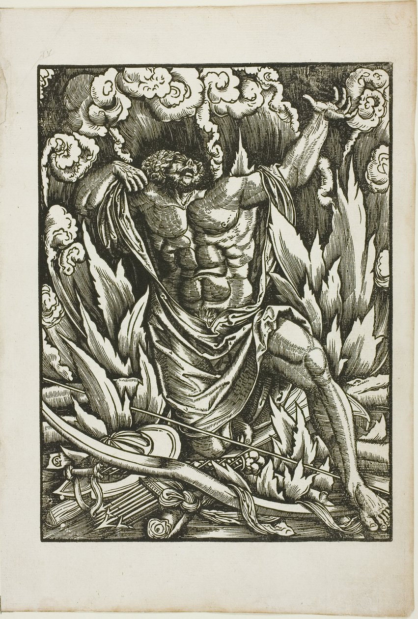 Die Arbeiten des Herkules: Herkules auf dem Scheiterhaufen von Gabriel Salmon
