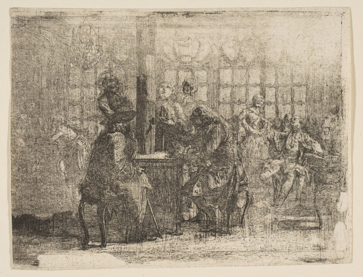 Les Nouvellistes, 1752 von Gabriel de Saint Aubin