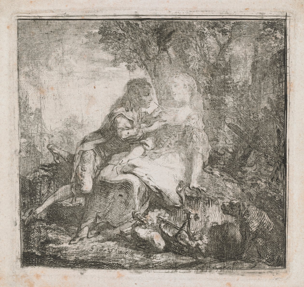 Die beiden Liebenden von Gabriel de Saint Aubin
