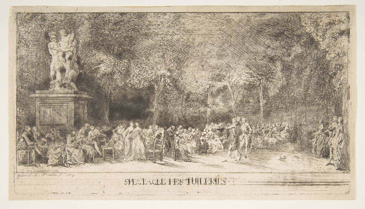Szene in den Tuilerien: Die Stühle, 1760 von Gabriel de Saint Aubin