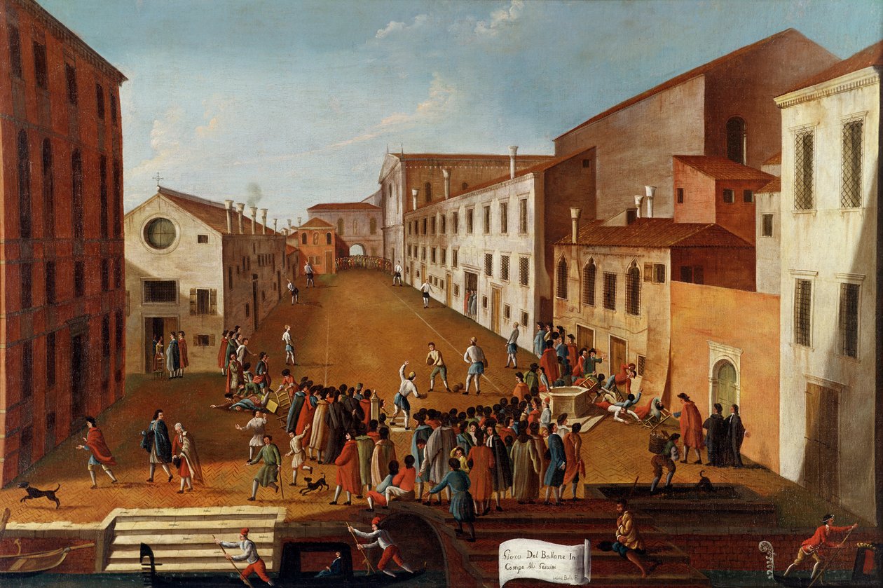 Bocciaspiel auf dem Campo dei Gesuiti, Venedig von Gabriele Bella