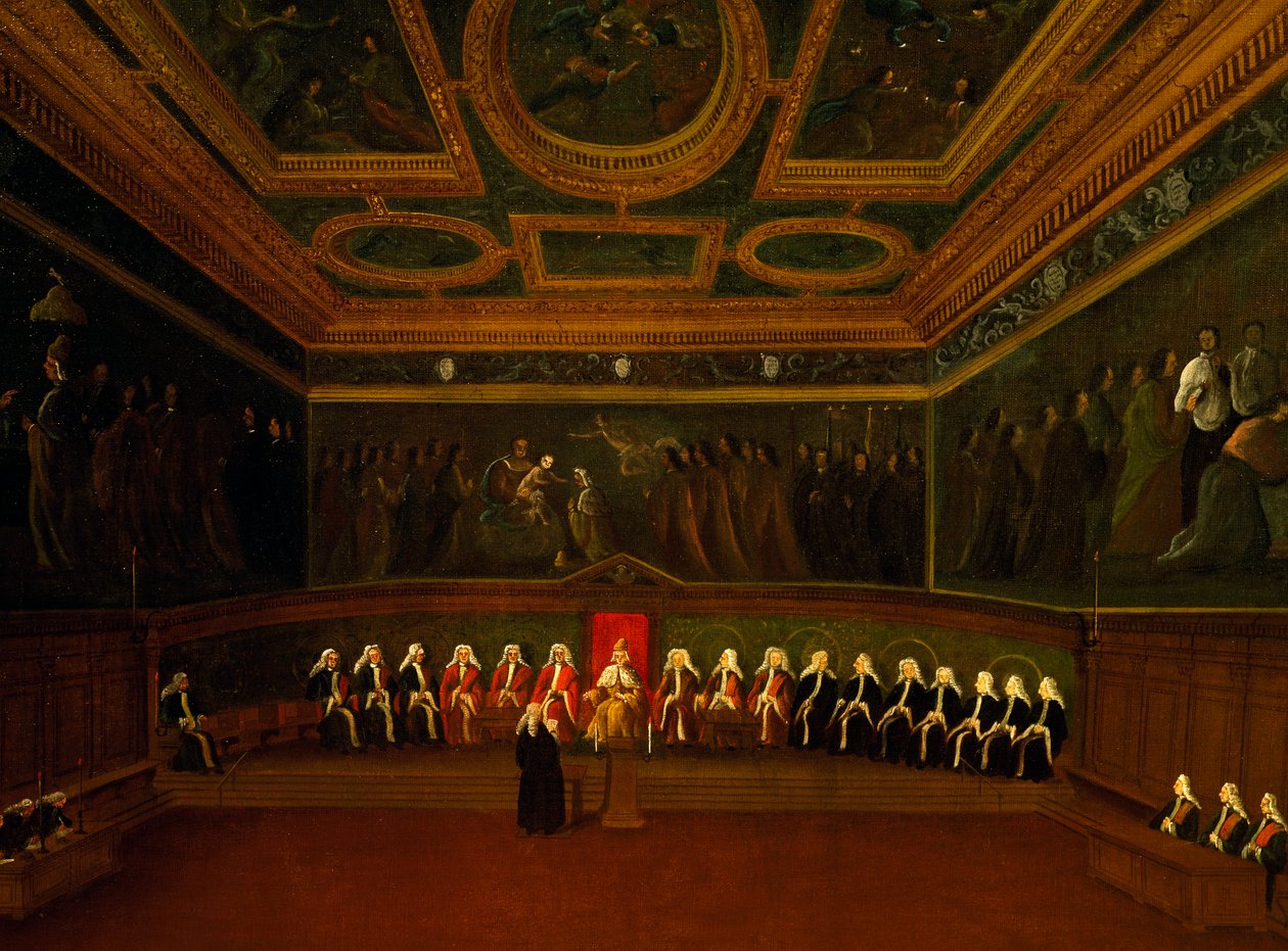 Ratssaal der Zehn in Venedig, von Gabriel Bella (1730-1799) von Gabriele Bella
