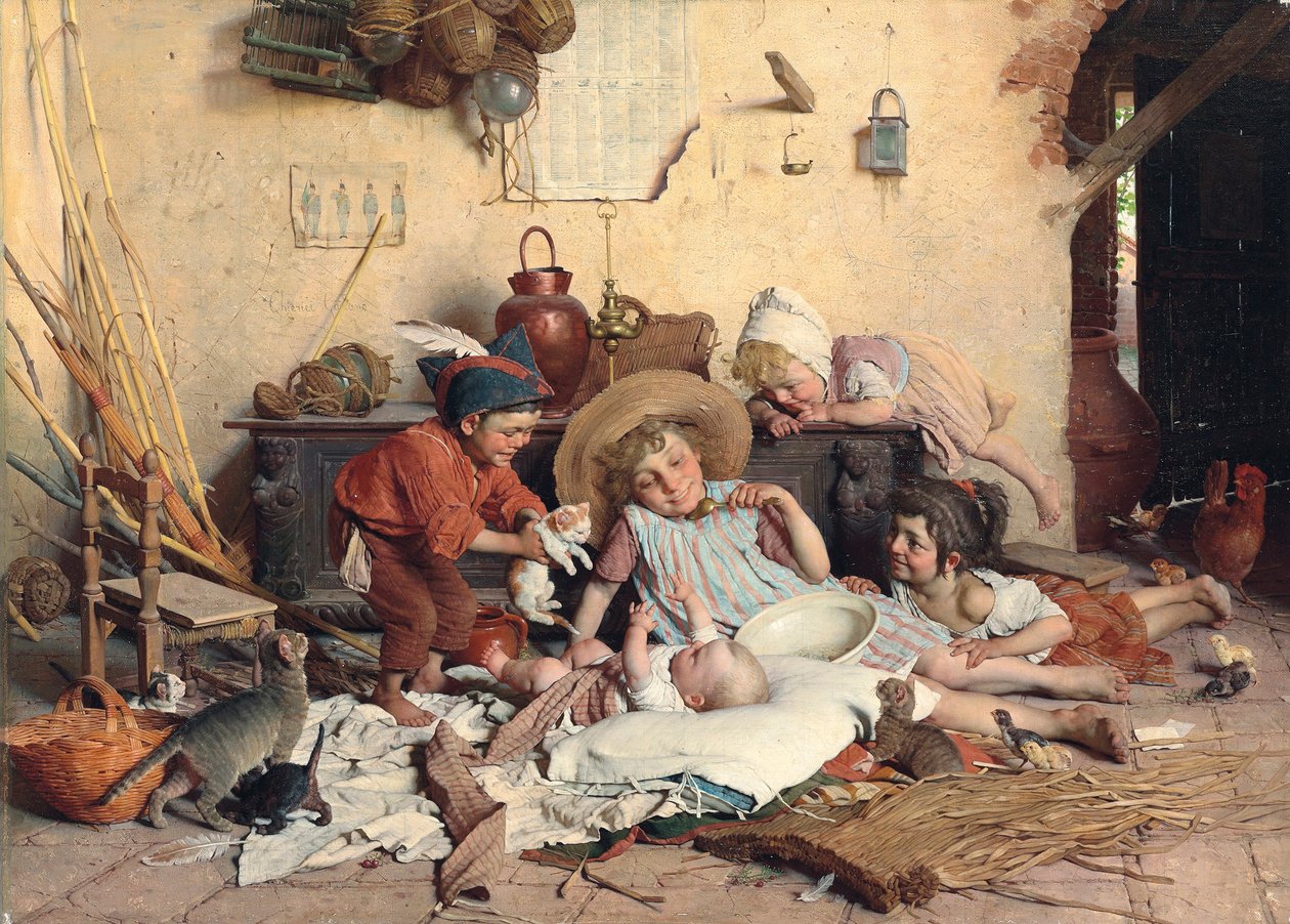 Die kleine Mama, zweite Hälfte des 19. Jahrhunderts von Gaetano Chierici