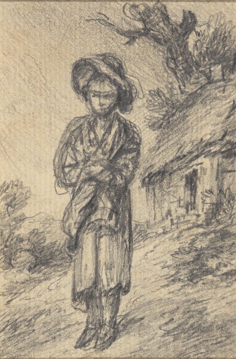 Junge, der neben einem Cottage steht von Gainsborough Dupont