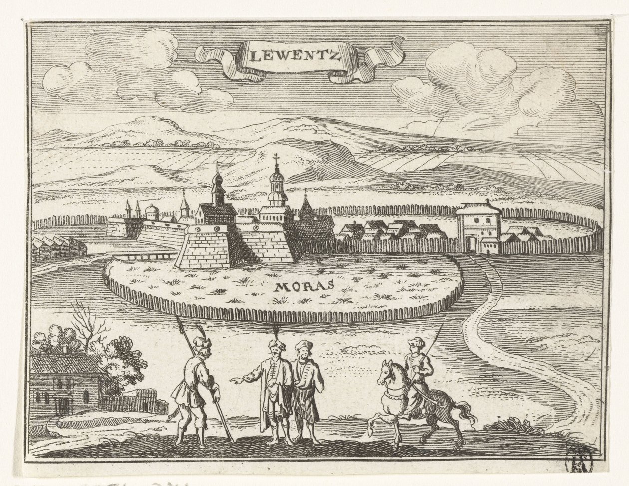 Ansicht von Levice (Topografische Abbildungen von Österreich, Ungarn und dem Balkan) von Gaspar Bouttats