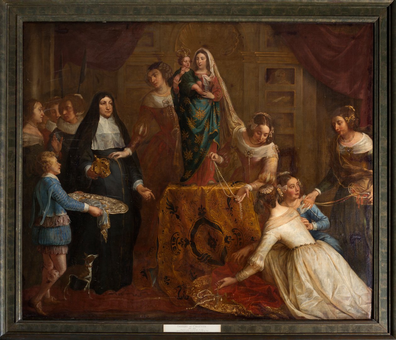 Pfarrkirche (Eglise Saint-Brice). Gemälde "Die Erzherzogin Isabel von Spanien übergibt ihren Schmuck der Basilika Saint-Martin von Halle". Gaspar de Crayer. von Gaspar De Crayer