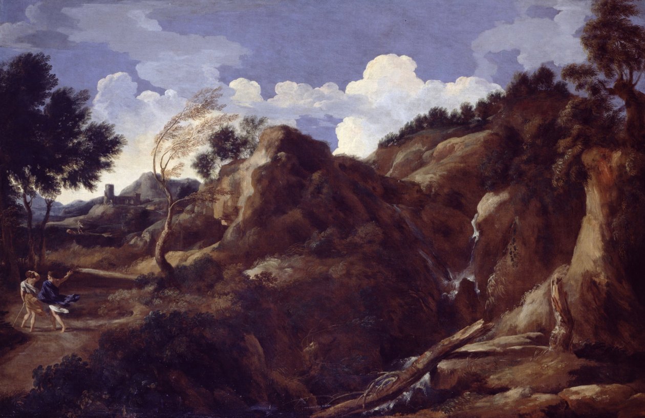Gebirgslandschaft mit herannahendem Sturm von Gaspard Poussin Dughet