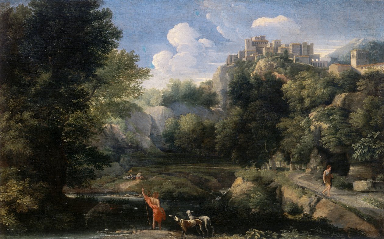Landschaft mit Hirten von Gaspard Poussin Dughet