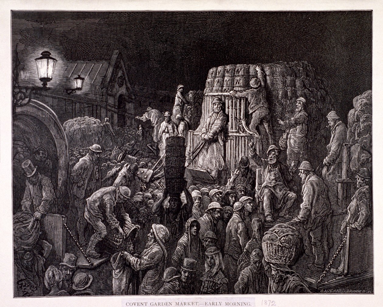 Covent Garden Market - Früher Morgen, 1872 von Gauchard Brunier