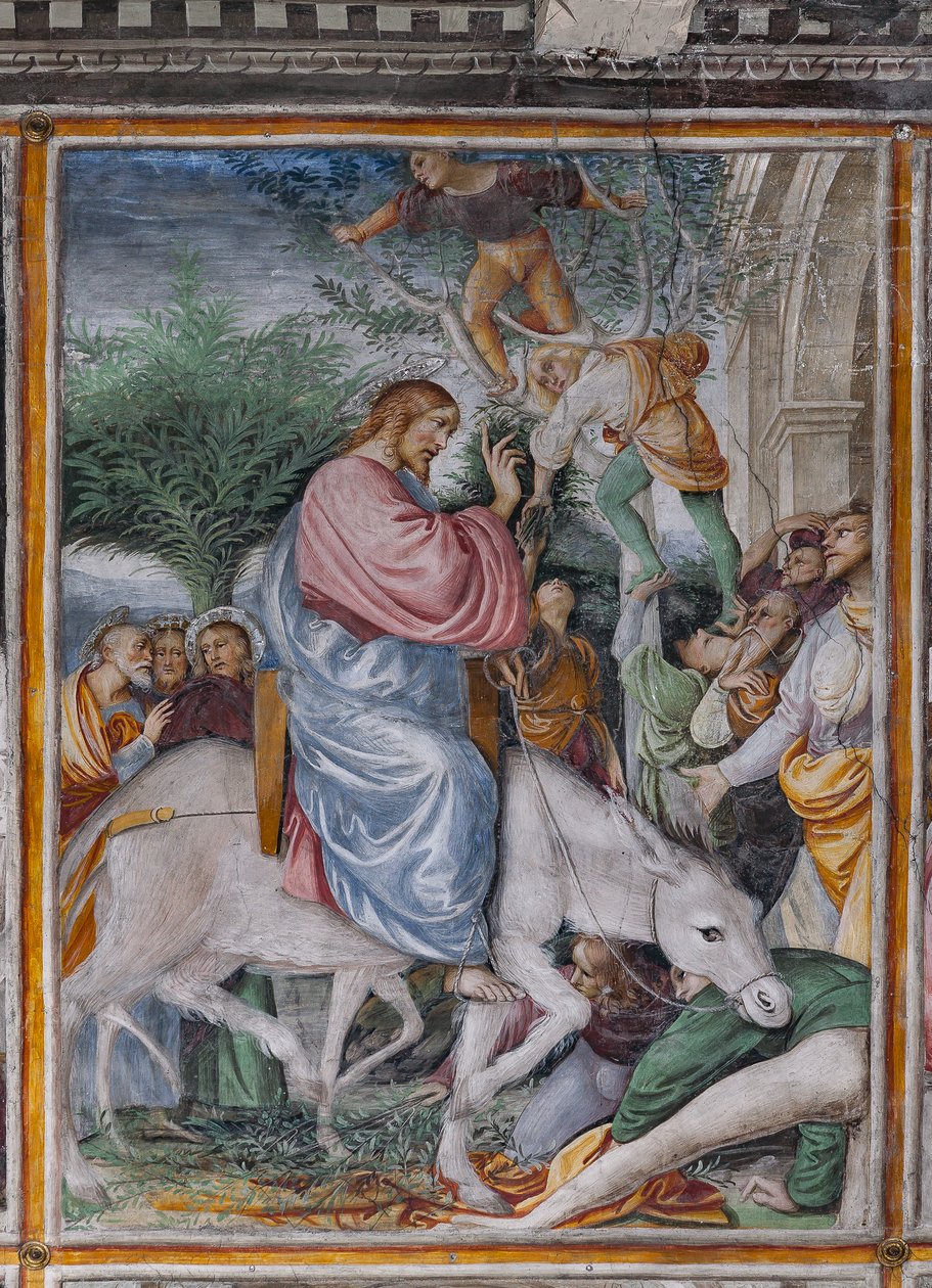Detail von Christus zieht in Jerusalem ein, aus Das Leben und die Passion Christi von Gaudenzio Ferrari