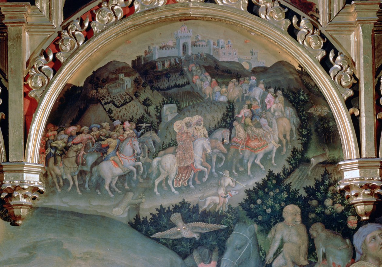 Anbetung der Könige Das Strozzi-Altarbild, (Detail), 1423 von Gentile da Fabriano