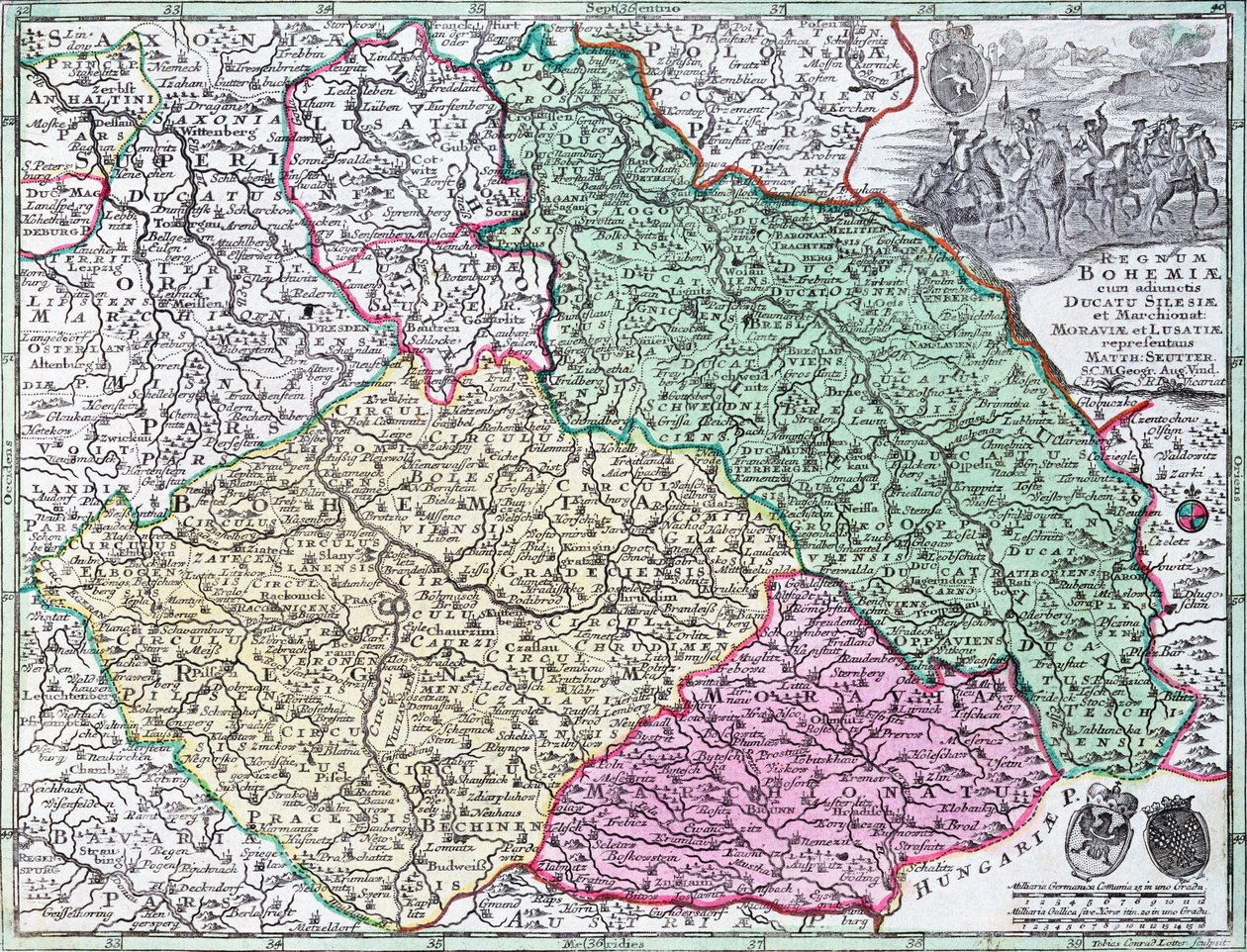 Karte von Schlesien, aus einem Atlas von Georg Matthäus Seutter