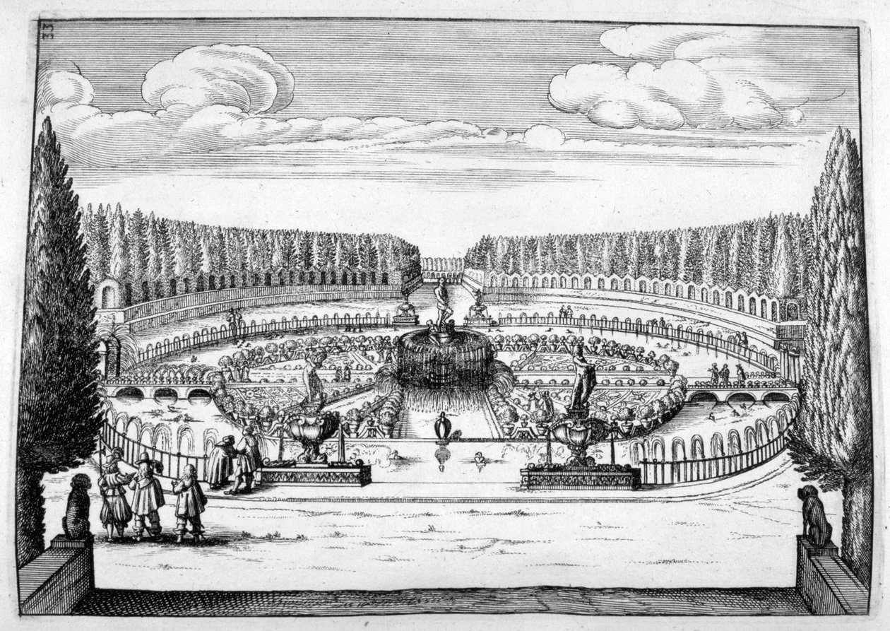 Ornamentaler Brunnen- und Gartendesign, 1664 von Georg Andreas Bockler