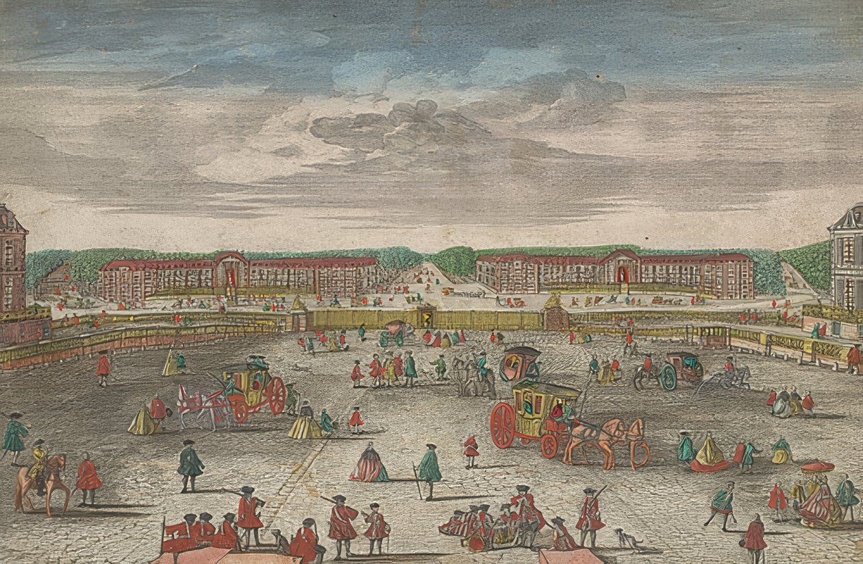 Blick auf die Ställe des Schlosses von Versailles von Georg Balthasar Probst