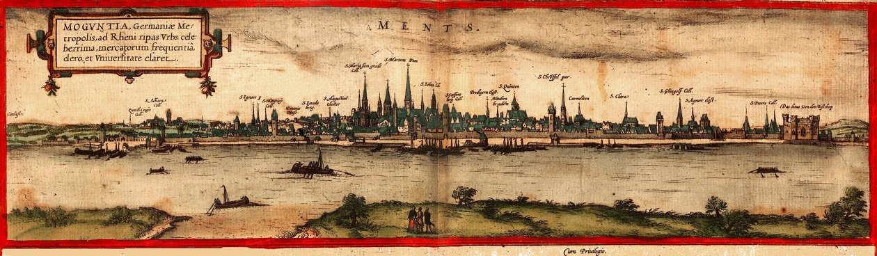 Ansicht von Mainz, 1572 von Georg Braun und Franz Hogenberg