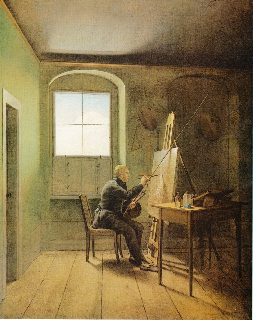 Caspar David Friedrich in seinem Atelier (1811) von Georg Friedrich Kersting