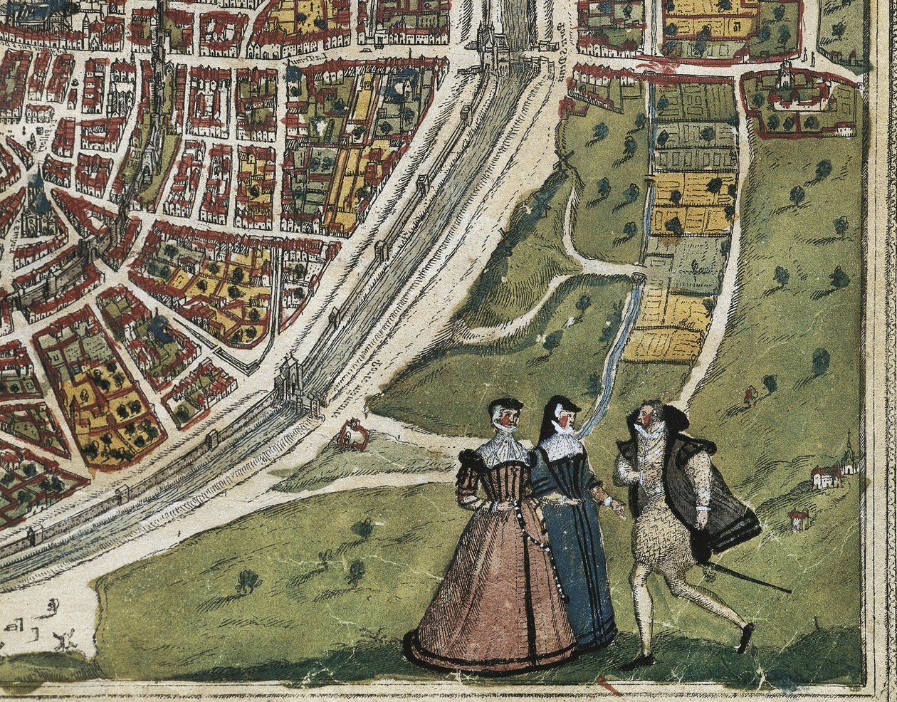 BRAUN, George (1541-1622). ORTELIUS, Abraham (1527-1598). HOGENBERG, Franz (1535-1590). Civitatis Orbis Terrarum (Theatrum orbis terrarum). 1572-1617. Paris (1572). Linkes unteres Detail. Band I. Radierung. SPANIEN. KASTILIEN UND LEÓN. Salamanca. Universit von Georg Hogenberg Franz (1535 90) & Ortelius Abraham (1527 98) Braun