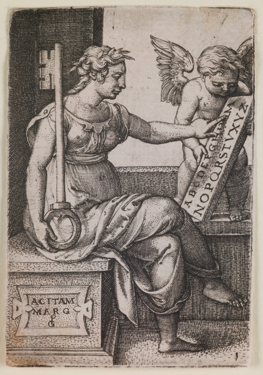 Grammatica, aus der Serie „Die freien Künste“ von Georg Pencz