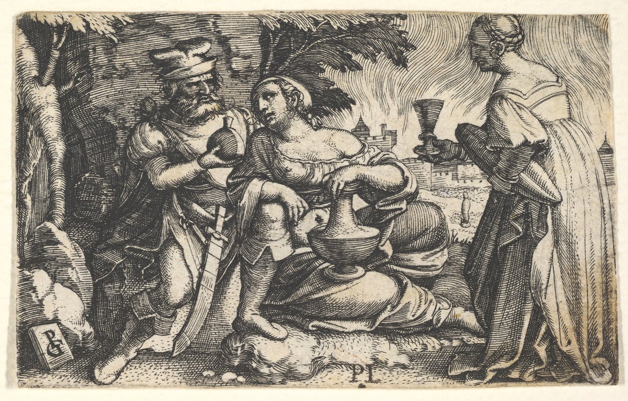 Lot und seine Töchter von Georg Pencz