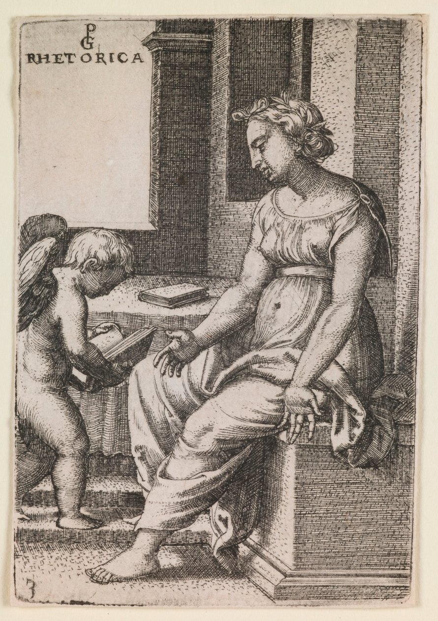 Rhetorica, aus der Serie „Die freien Künste“ von Georg Pencz