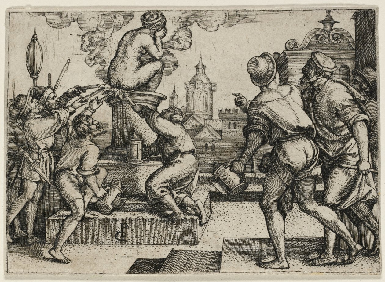 Die bestrafte Kurtisane, aus Die Geschichte des Magiers Virgil von Georg Pencz