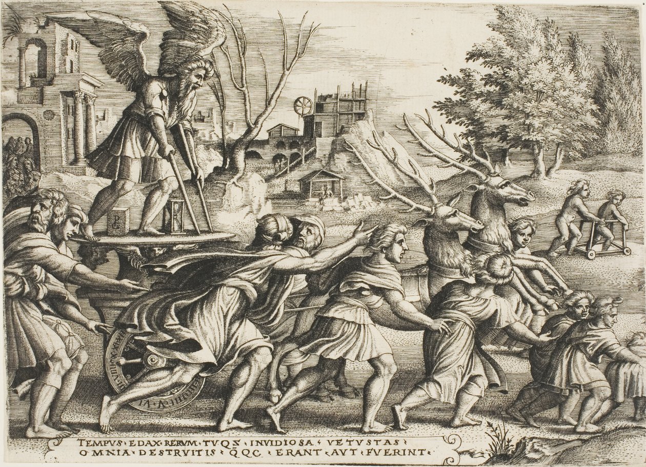 Der Triumph der Zeit, Platte vier aus Die Triumphe von Petrarca von Georg Pencz