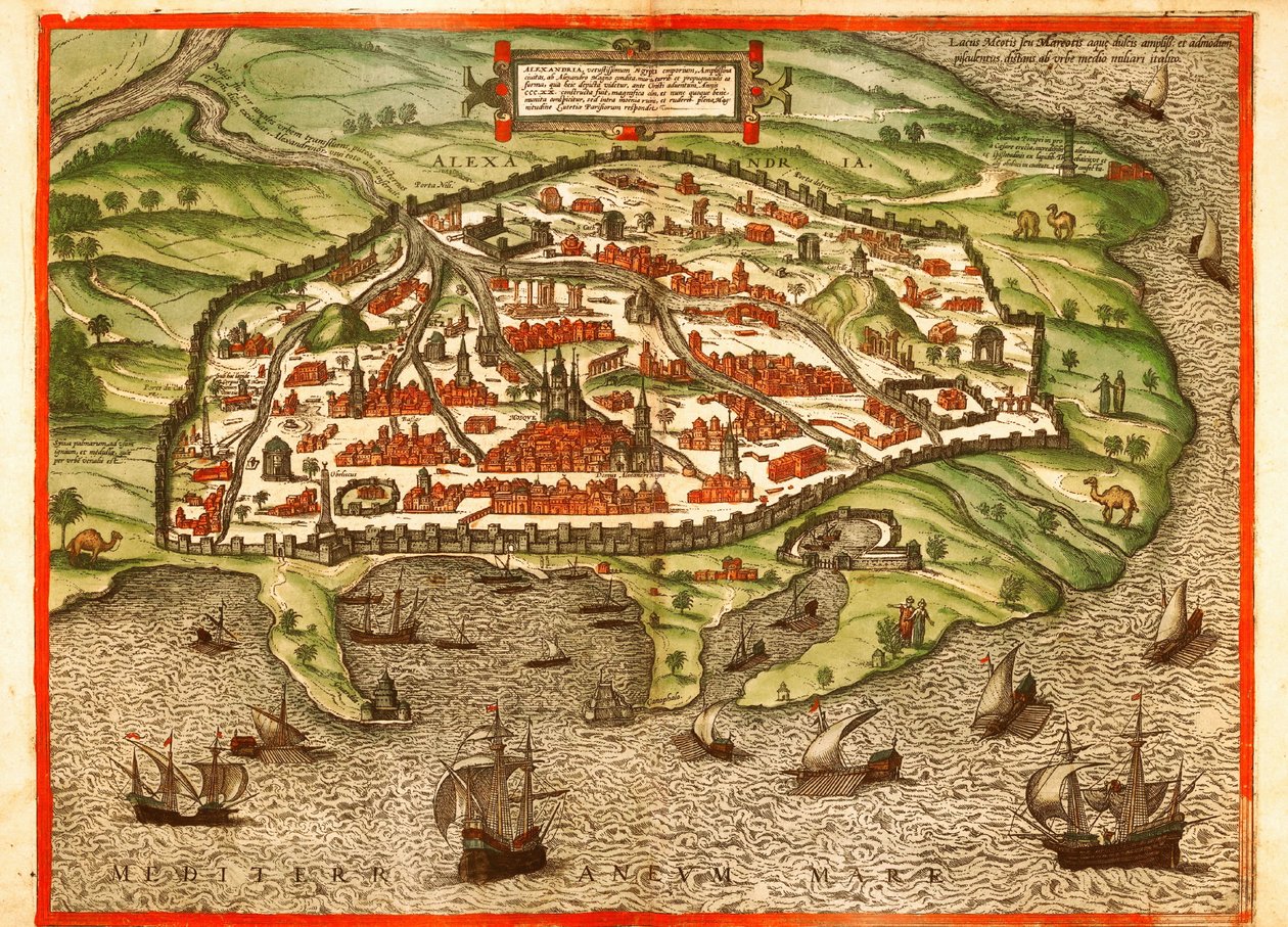 Alexandria, Ägypten von Georg and Hogenberg Franz (1535 90) Braun
