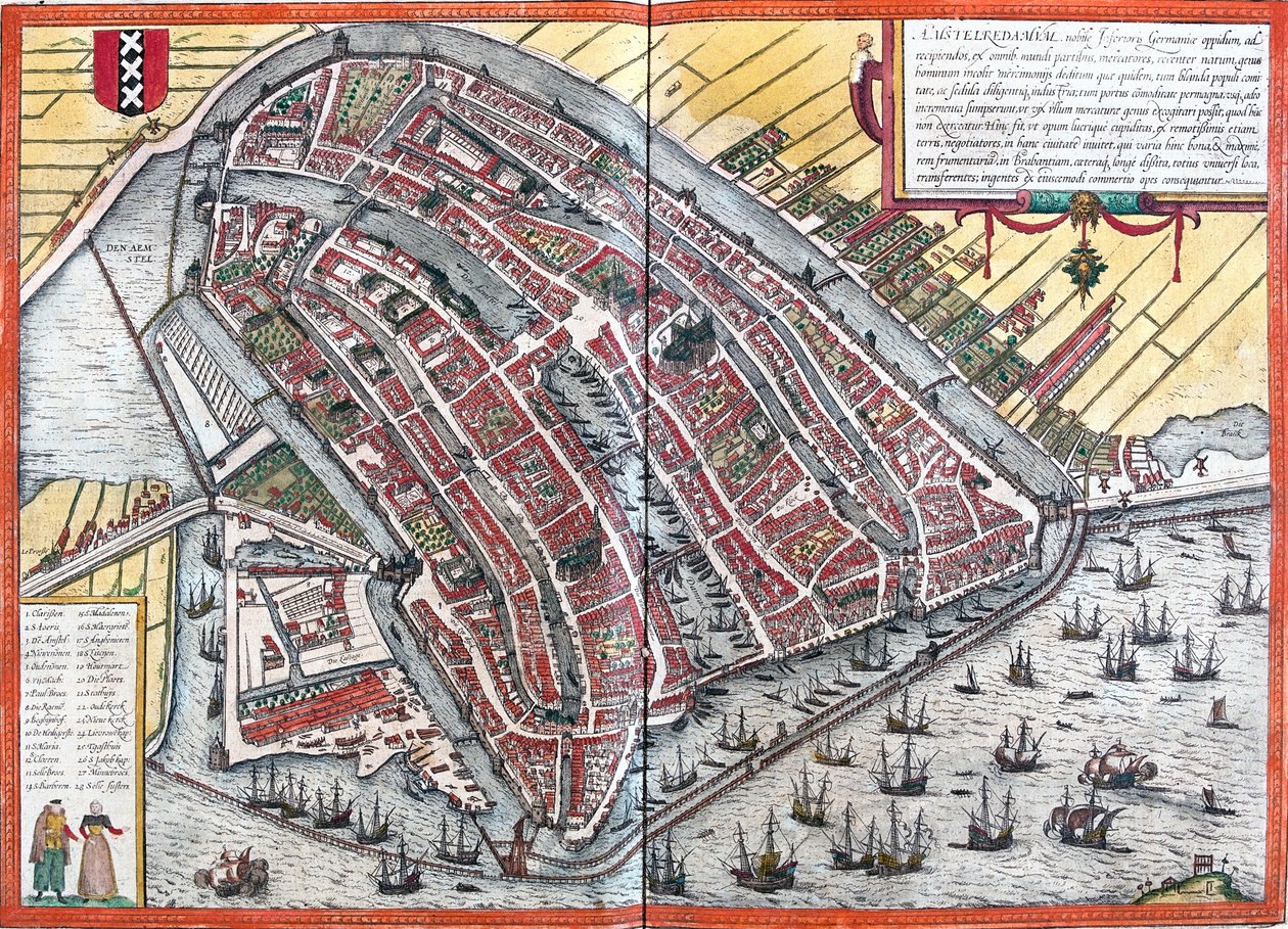 Amsterdam, Niederlande von Georg and Hogenberg Franz (1535-90) Braun
