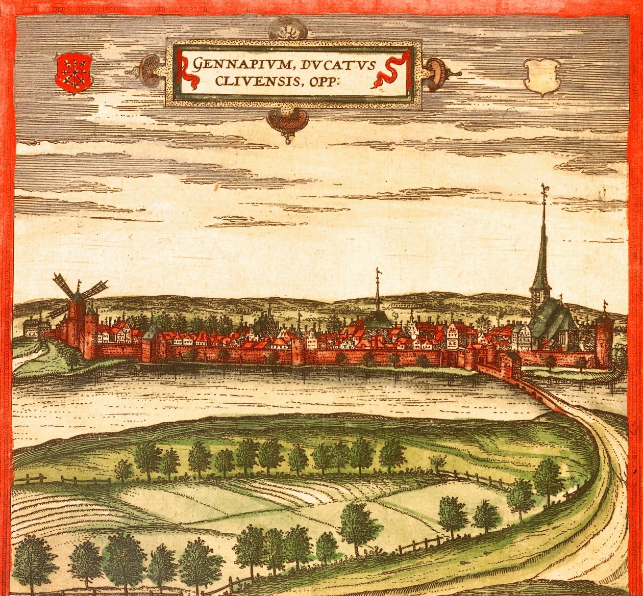 Gennep, Niederlande von Georg and Hogenberg Franz (1535 90) Braun