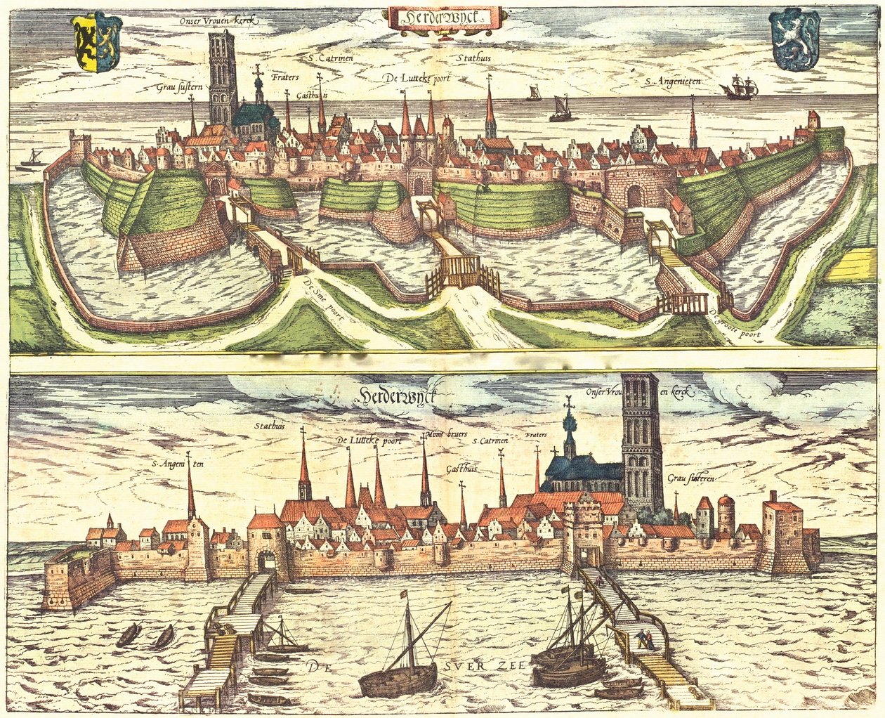 Harderwijk, Niederlande von Georg and Hogenberg Franz (1535 90) Braun